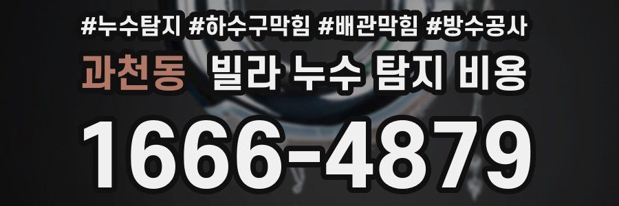 과천동 빌라 누수 탐지 비용