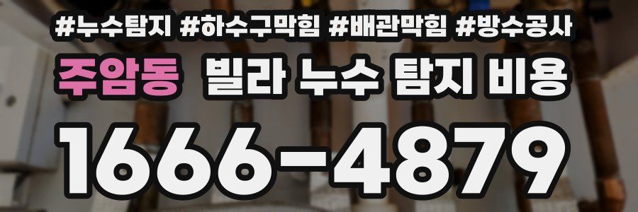 주암동 빌라 누수 탐지 비용