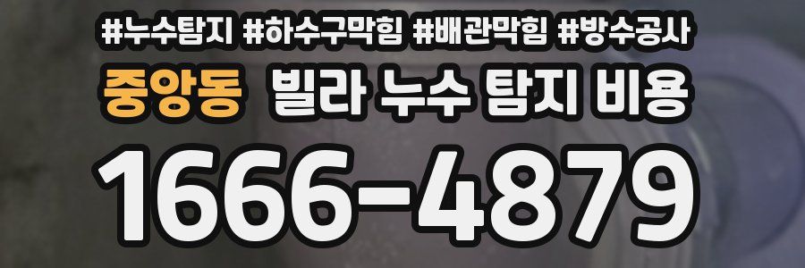 중앙동 빌라 누수 탐지 비용