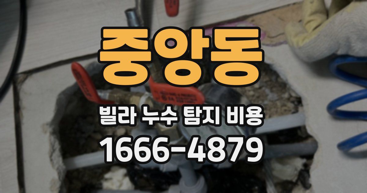 중앙동 빌라 누수 탐지 비용
