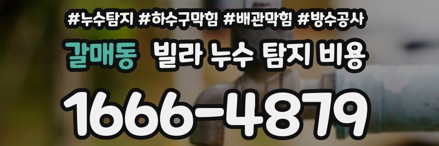 갈매동 빌라 누수 탐지 비용