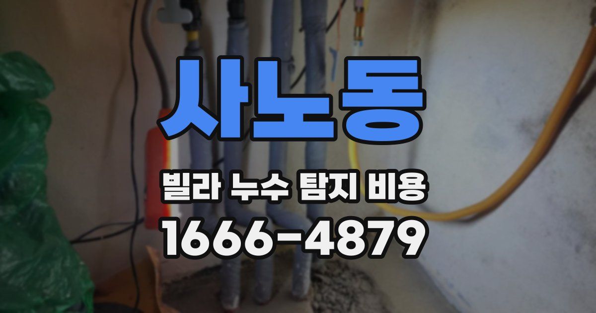 사노동 빌라 누수 탐지 비용