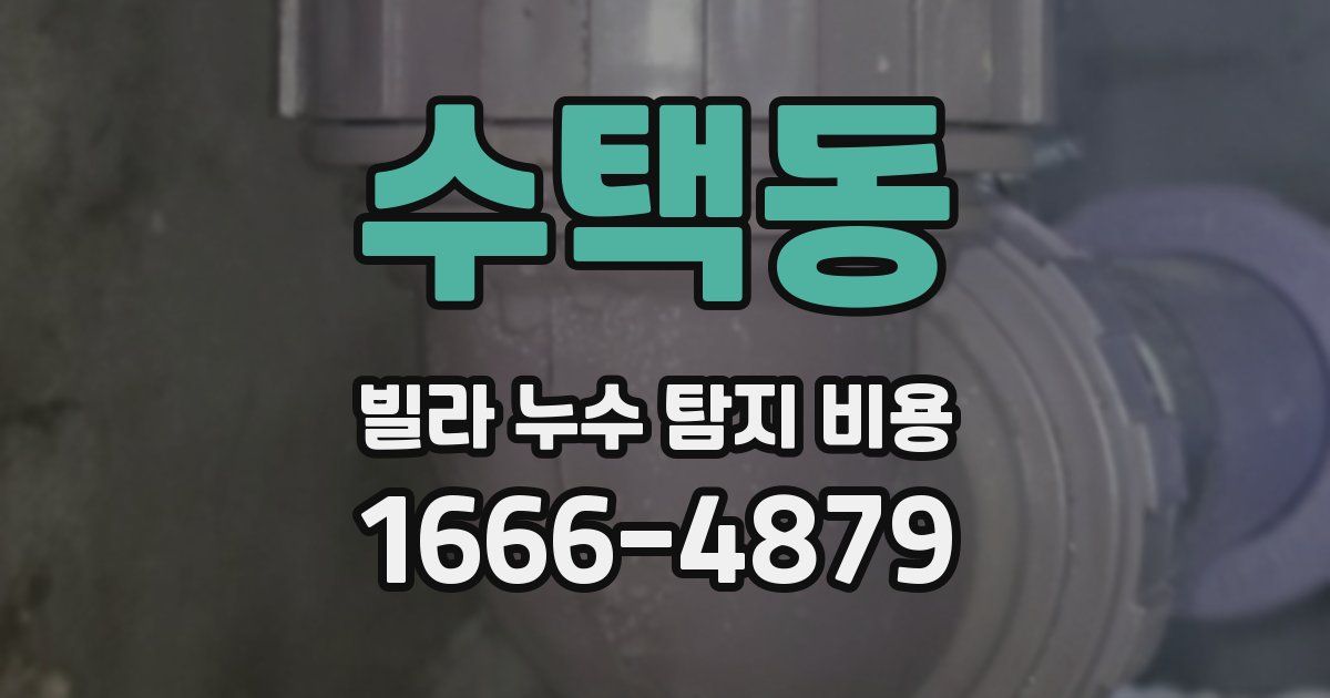 수택동 빌라 누수 탐지 비용