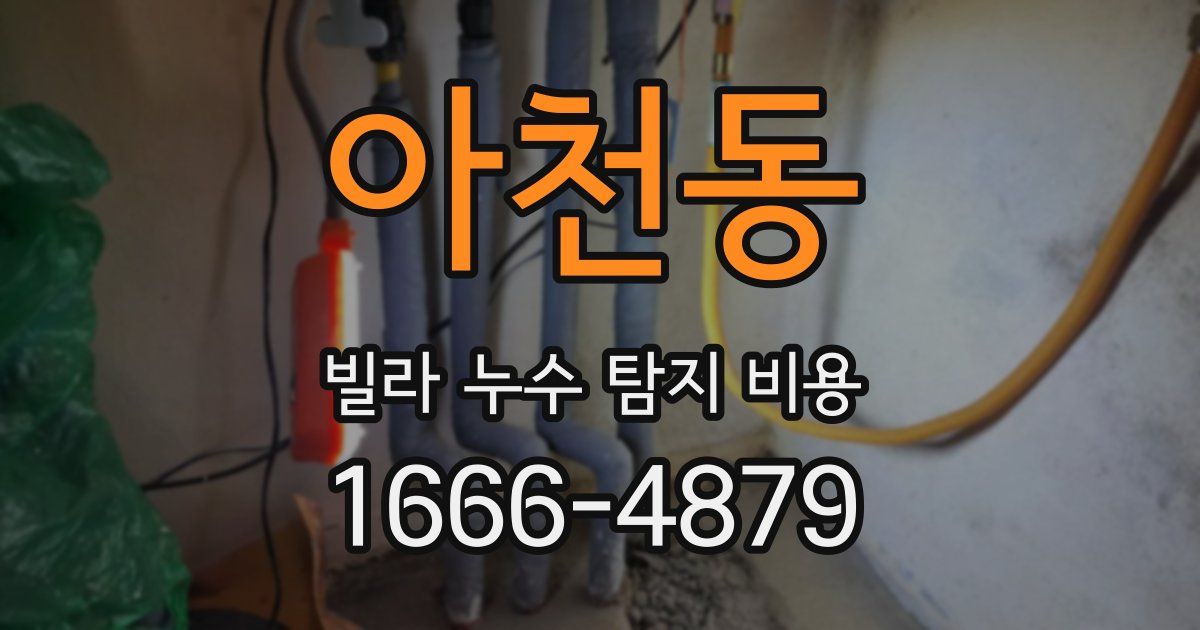 아천동 빌라 누수 탐지 비용