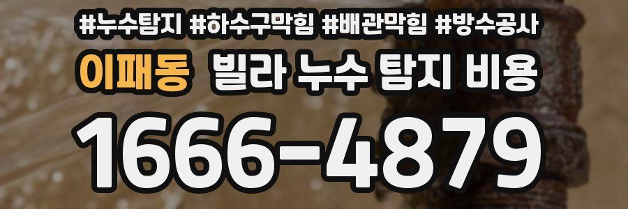이패동 빌라 누수 탐지 비용
