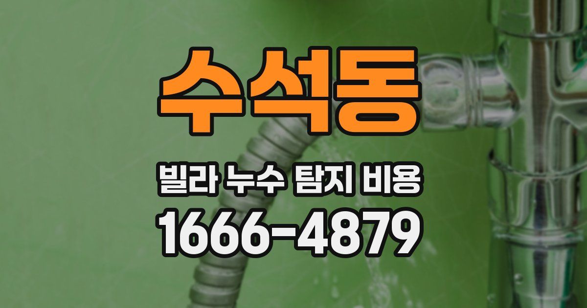 수석동 빌라 누수 탐지 비용