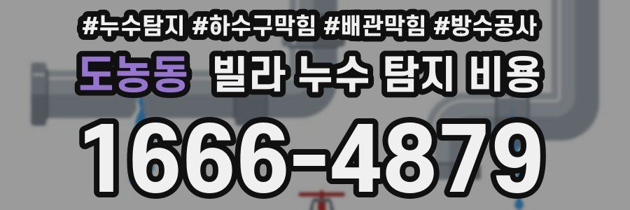 도농동 빌라 누수 탐지 비용