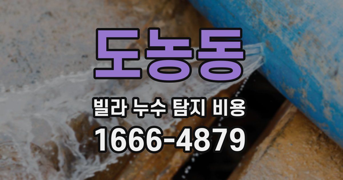 도농동 빌라 누수 탐지 비용