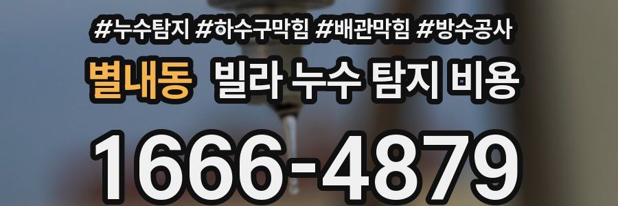 별내동 빌라 누수 탐지 비용