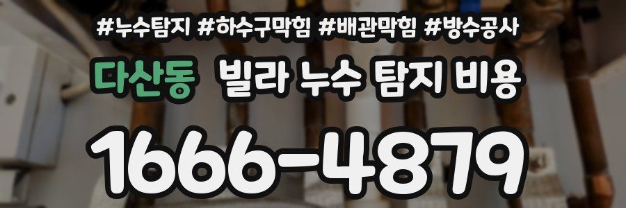 다산동 빌라 누수 탐지 비용