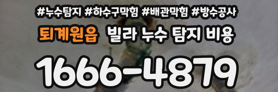 퇴계원읍 빌라 누수 탐지 비용