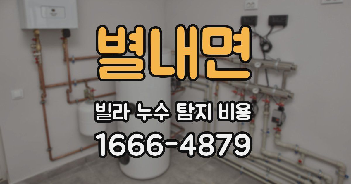 별내면 빌라 누수 탐지 비용