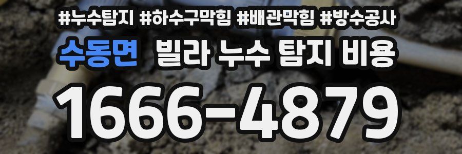 수동면 빌라 누수 탐지 비용