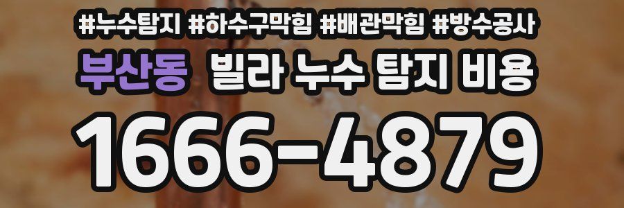 부산동 빌라 누수 탐지 비용