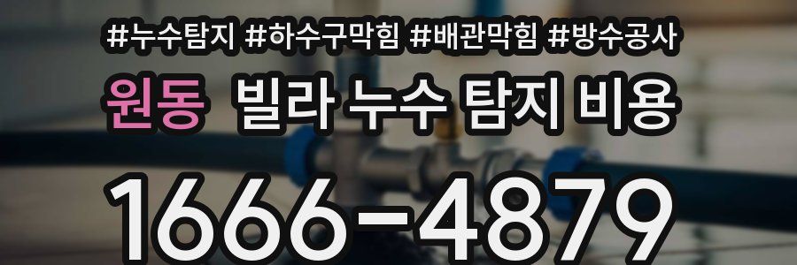 원동 빌라 누수 탐지 비용