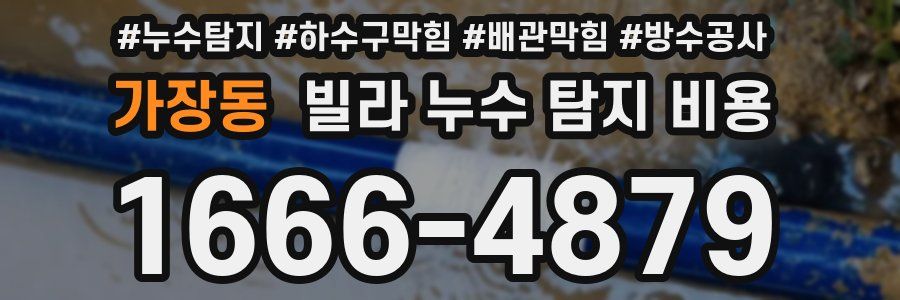 가장동 빌라 누수 탐지 비용
