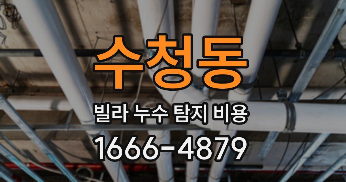 수청동 빌라 누수 탐지 비용