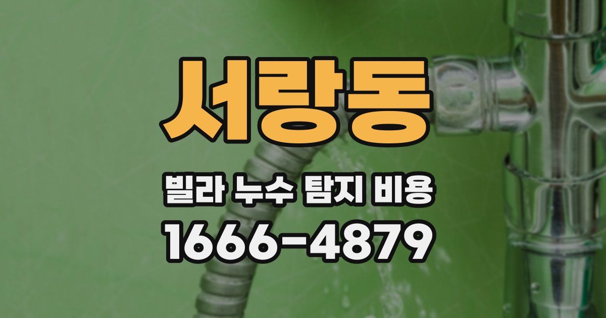 서랑동 빌라 누수 탐지 비용