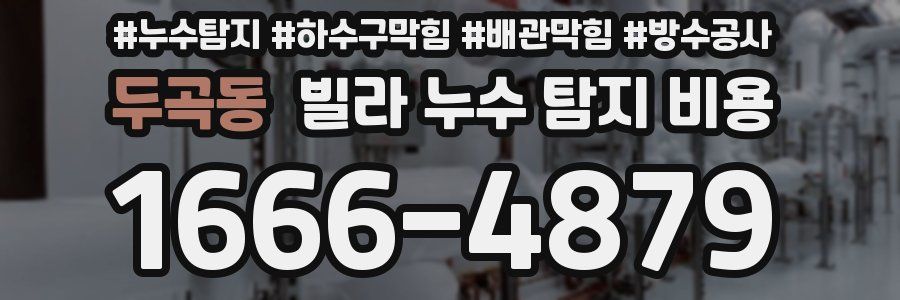 두곡동 빌라 누수 탐지 비용