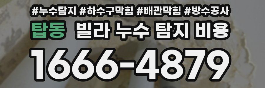 탑동 빌라 누수 탐지 비용