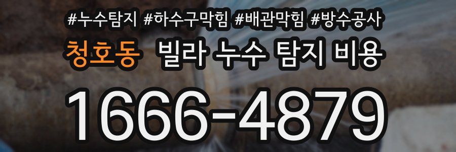 청호동 빌라 누수 탐지 비용