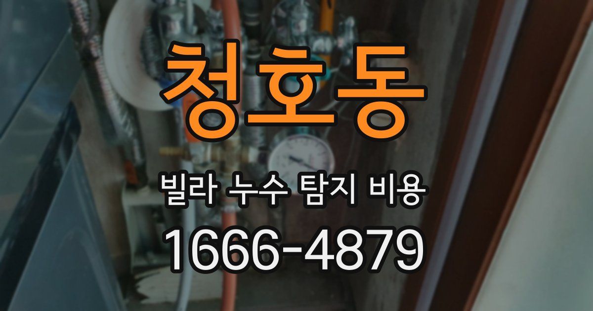 청호동 빌라 누수 탐지 비용