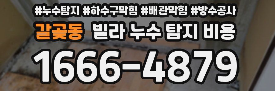 갈곶동 빌라 누수 탐지 비용