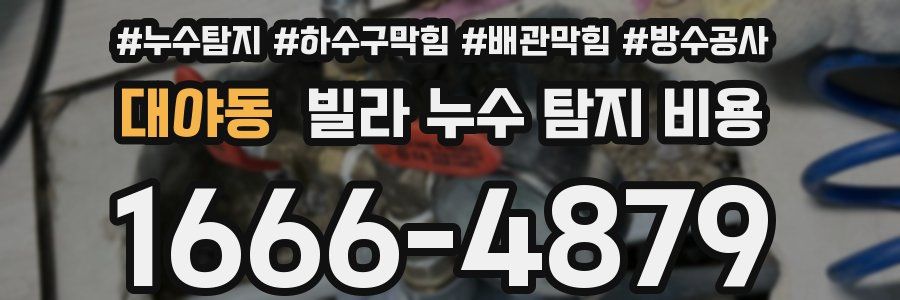 대야동 빌라 누수 탐지 비용