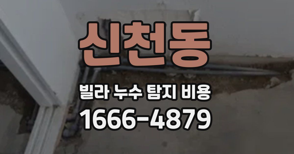 신천동 빌라 누수 탐지 비용