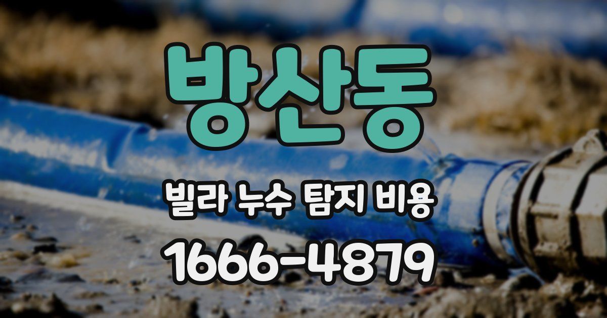 방산동 빌라 누수 탐지 비용