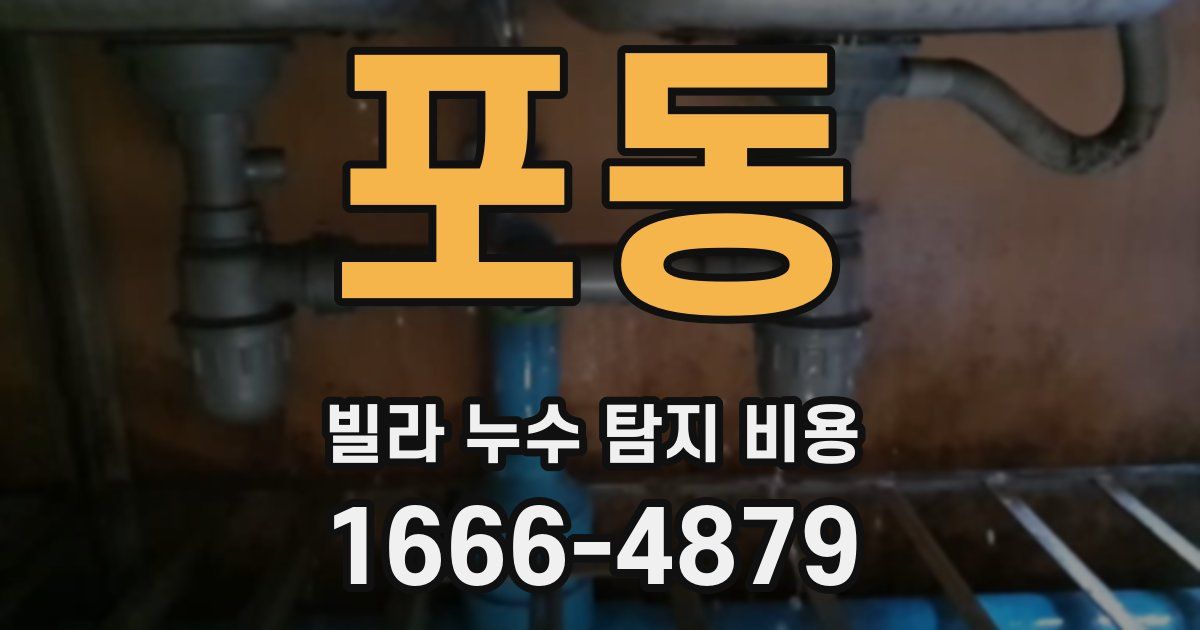 포동 빌라 누수 탐지 비용