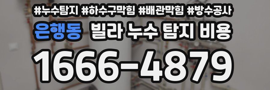 은행동 빌라 누수 탐지 비용
