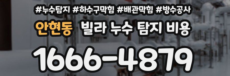 안현동 빌라 누수 탐지 비용