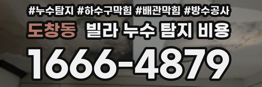 도창동 빌라 누수 탐지 비용