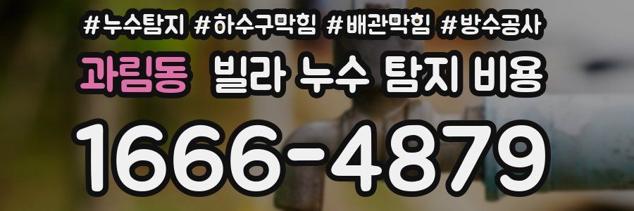 과림동 빌라 누수 탐지 비용
