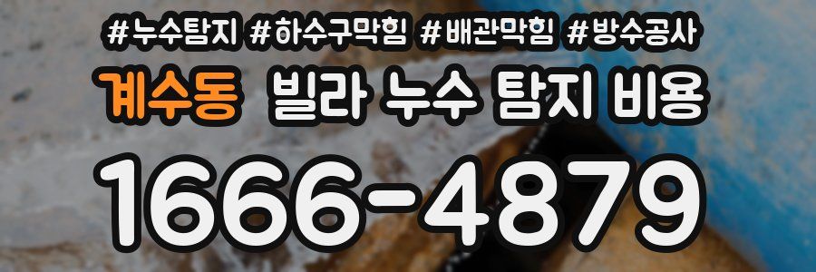 계수동 빌라 누수 탐지 비용