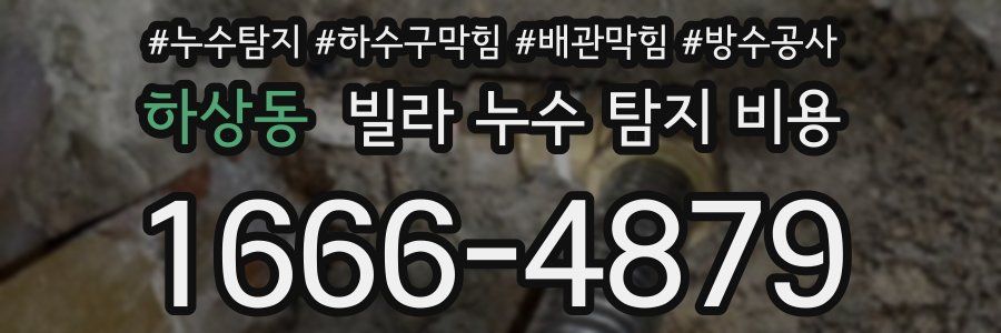하상동 빌라 누수 탐지 비용