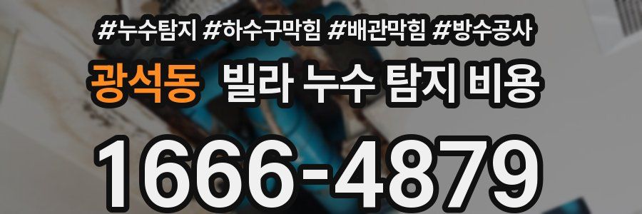 광석동 빌라 누수 탐지 비용