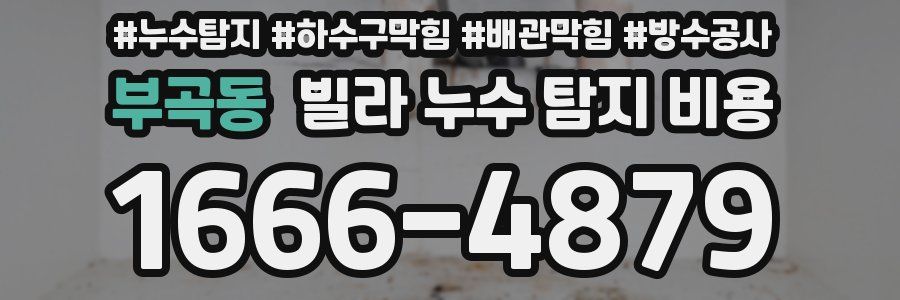 부곡동 빌라 누수 탐지 비용