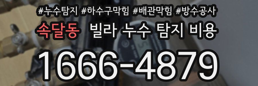 속달동 빌라 누수 탐지 비용