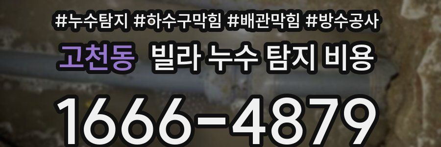 고천동 빌라 누수 탐지 비용