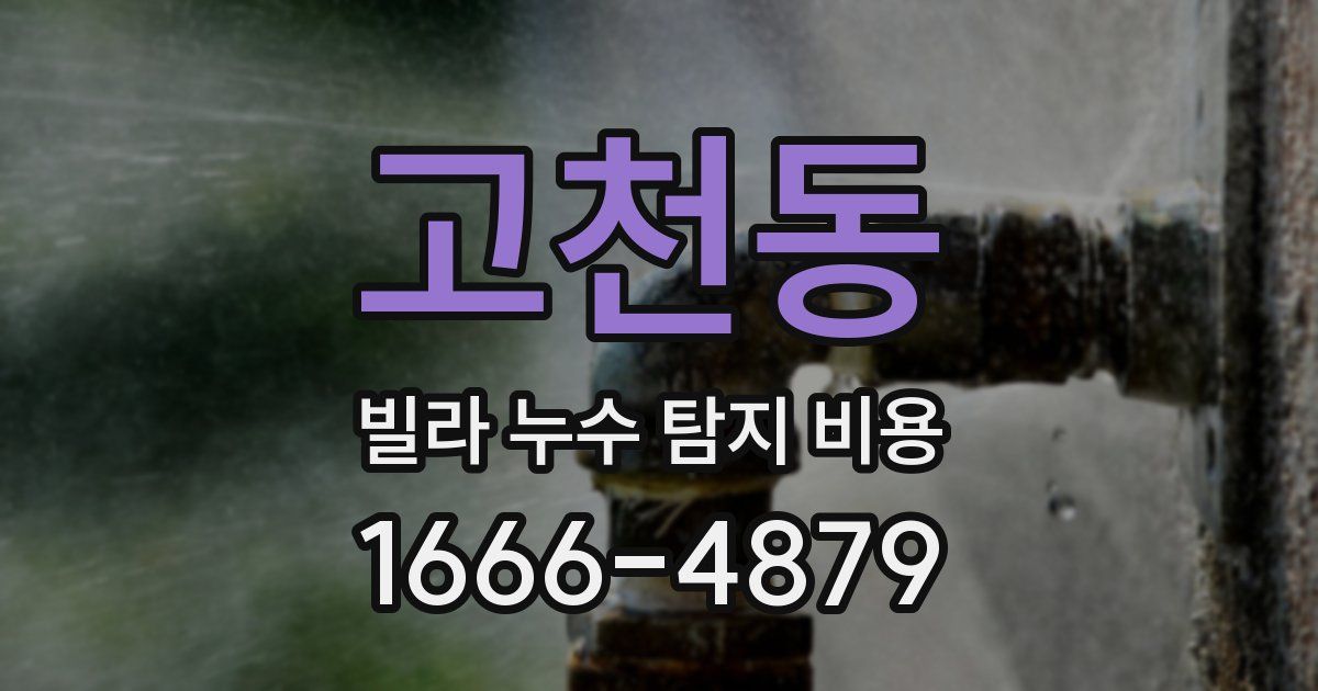 고천동 빌라 누수 탐지 비용