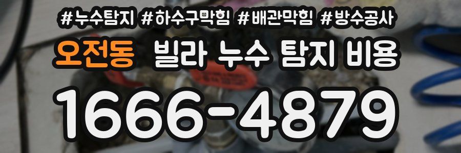 오전동 빌라 누수 탐지 비용