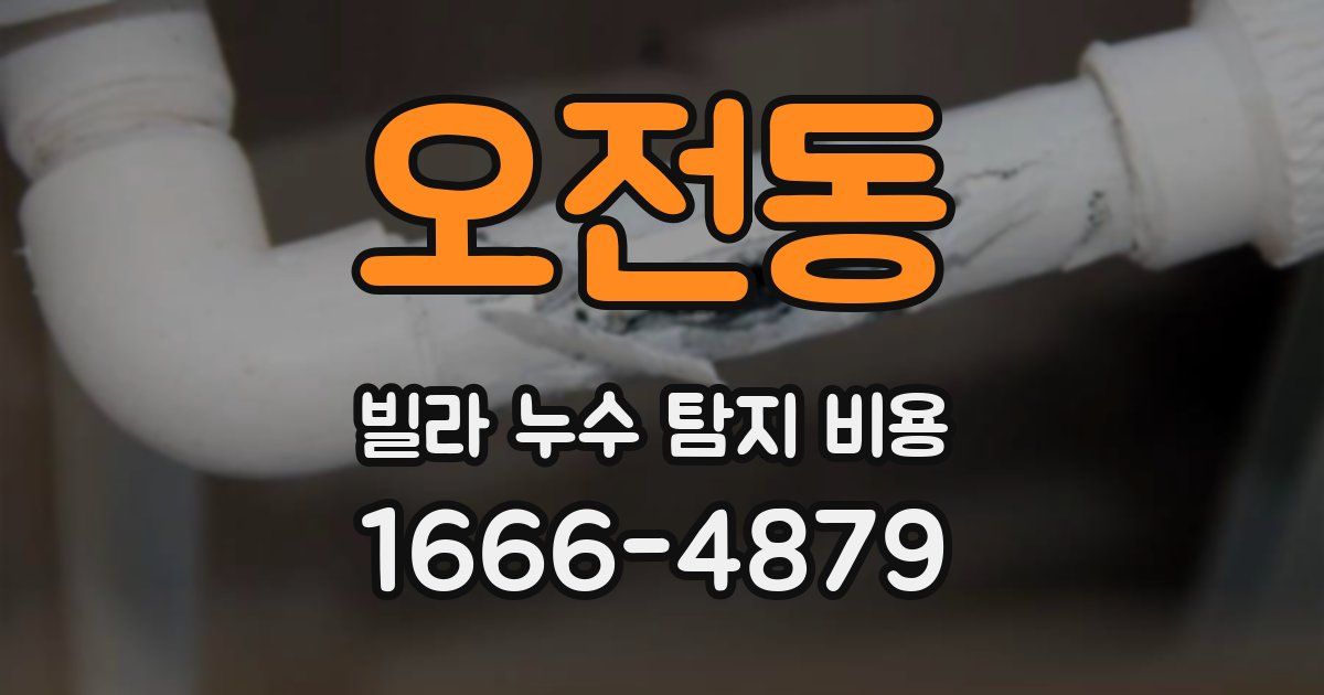오전동 빌라 누수 탐지 비용