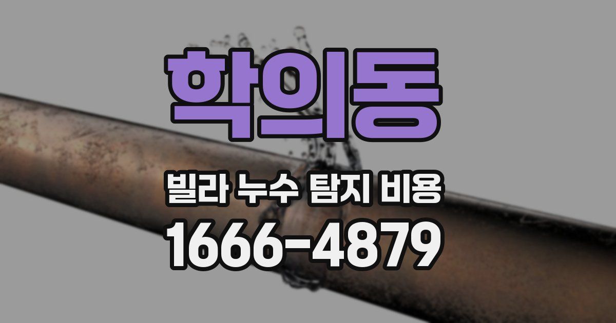 학의동 빌라 누수 탐지 비용
