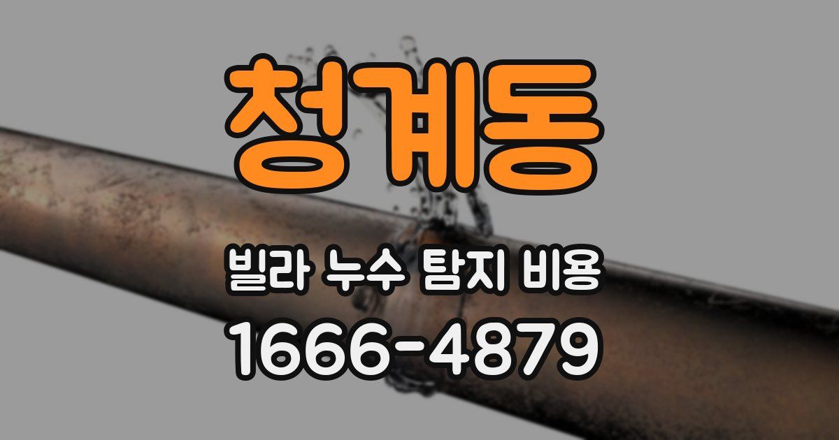 청계동 빌라 누수 탐지 비용