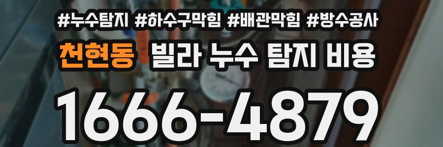 천현동 빌라 누수 탐지 비용