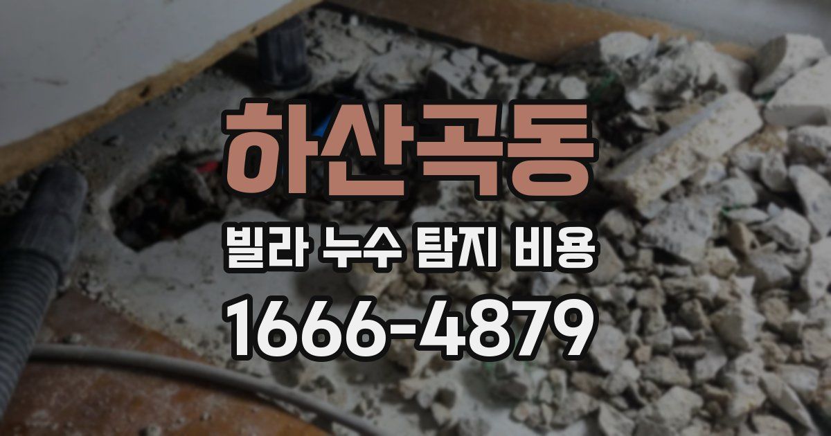 하산곡동 빌라 누수 탐지 비용