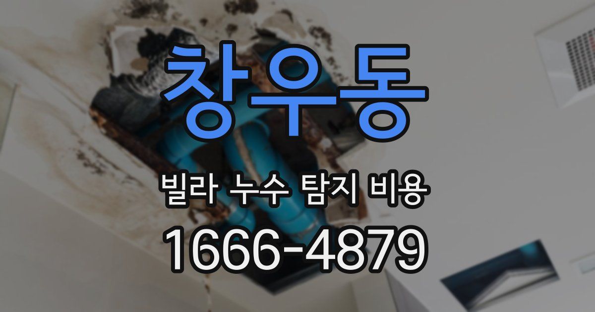창우동 빌라 누수 탐지 비용
