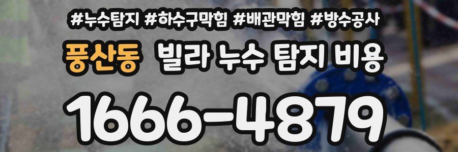 풍산동 빌라 누수 탐지 비용